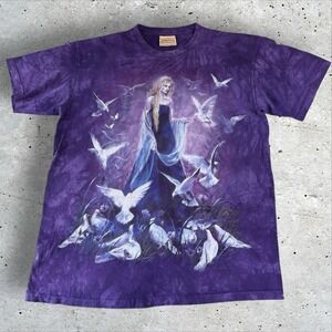 VTG The Mountain Fairy Elf Pixie T Shirt Sheila Wolk Fantasy Tie Die Liquid Blue
